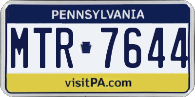 PA license plate MTR7644