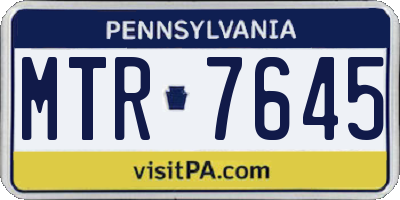 PA license plate MTR7645