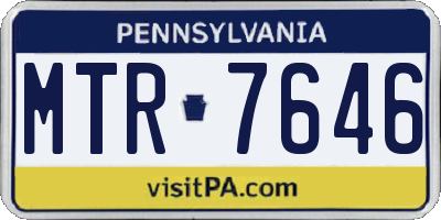 PA license plate MTR7646