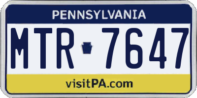 PA license plate MTR7647