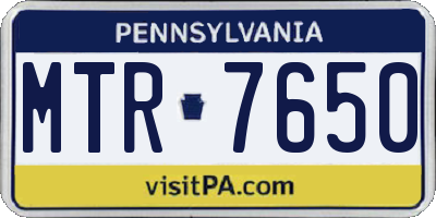 PA license plate MTR7650