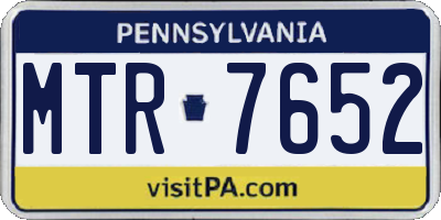 PA license plate MTR7652