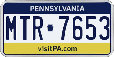 PA license plate MTR7653