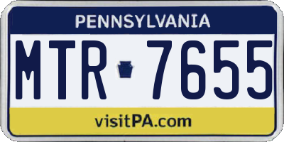PA license plate MTR7655