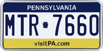 PA license plate MTR7660