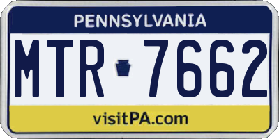 PA license plate MTR7662