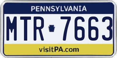 PA license plate MTR7663