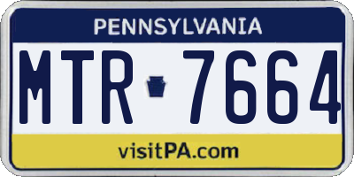 PA license plate MTR7664