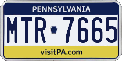 PA license plate MTR7665