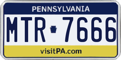 PA license plate MTR7666