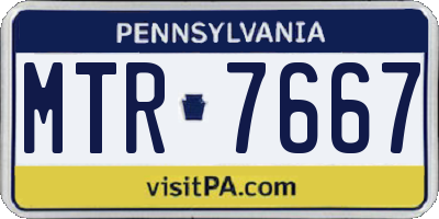 PA license plate MTR7667