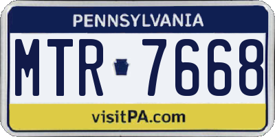 PA license plate MTR7668