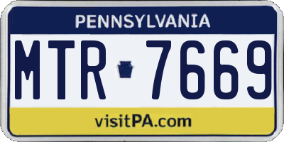 PA license plate MTR7669