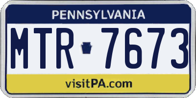 PA license plate MTR7673