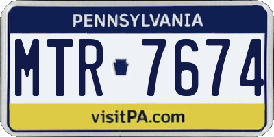 PA license plate MTR7674
