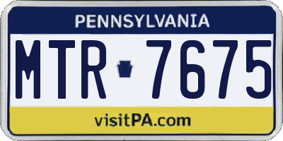 PA license plate MTR7675