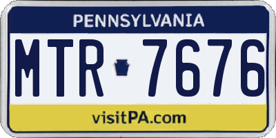 PA license plate MTR7676