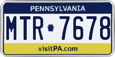 PA license plate MTR7678