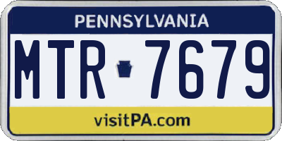 PA license plate MTR7679