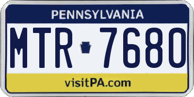 PA license plate MTR7680