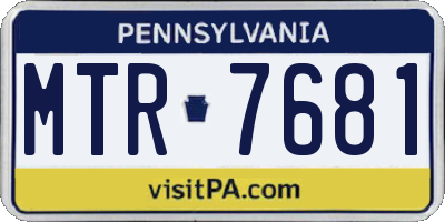 PA license plate MTR7681
