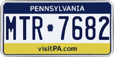 PA license plate MTR7682