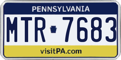 PA license plate MTR7683