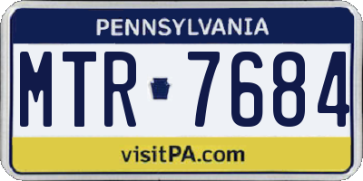 PA license plate MTR7684