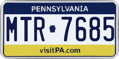 PA license plate MTR7685