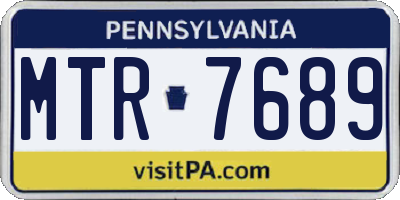 PA license plate MTR7689