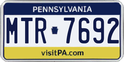 PA license plate MTR7692