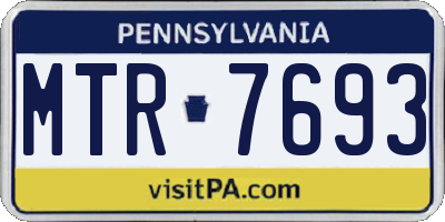 PA license plate MTR7693
