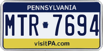 PA license plate MTR7694