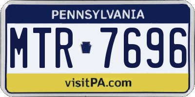 PA license plate MTR7696