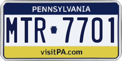 PA license plate MTR7701