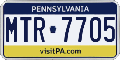 PA license plate MTR7705
