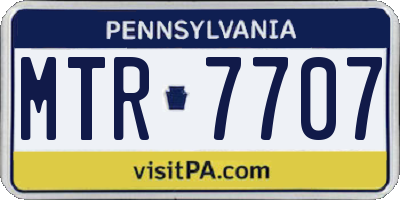 PA license plate MTR7707