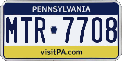 PA license plate MTR7708