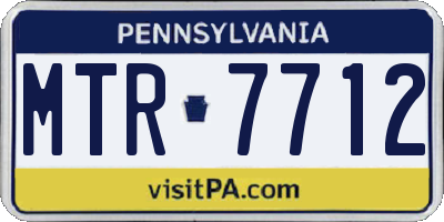 PA license plate MTR7712