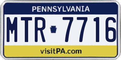 PA license plate MTR7716