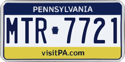 PA license plate MTR7721