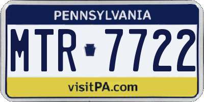 PA license plate MTR7722