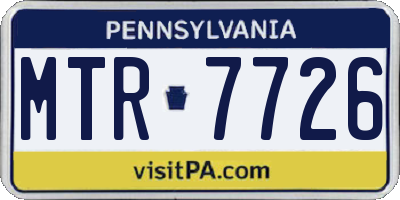 PA license plate MTR7726