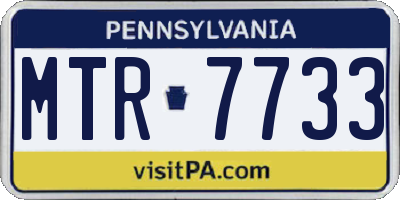 PA license plate MTR7733
