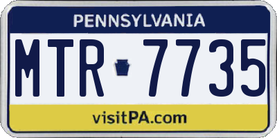 PA license plate MTR7735