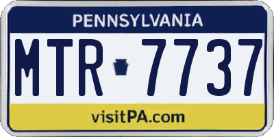 PA license plate MTR7737