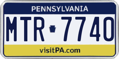 PA license plate MTR7740