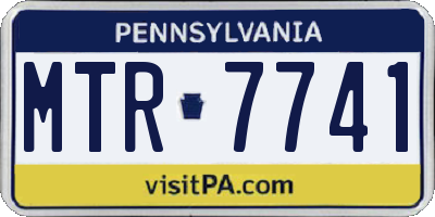 PA license plate MTR7741
