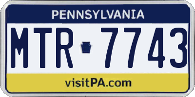 PA license plate MTR7743