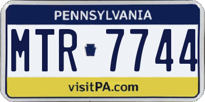 PA license plate MTR7744